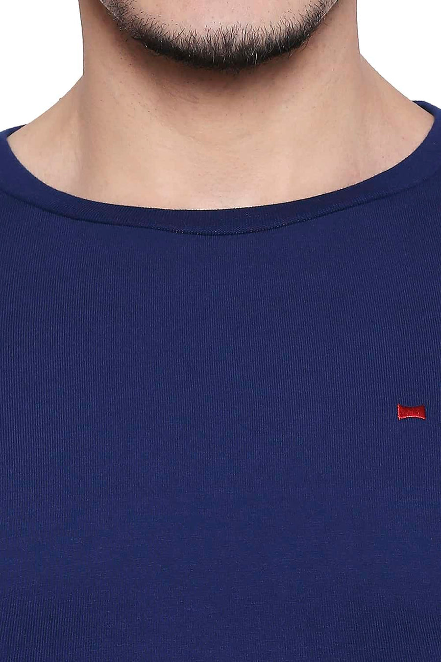BASICS MUSCLE FIT MEDIEVAL BLUE CREW NECK T SHIRT