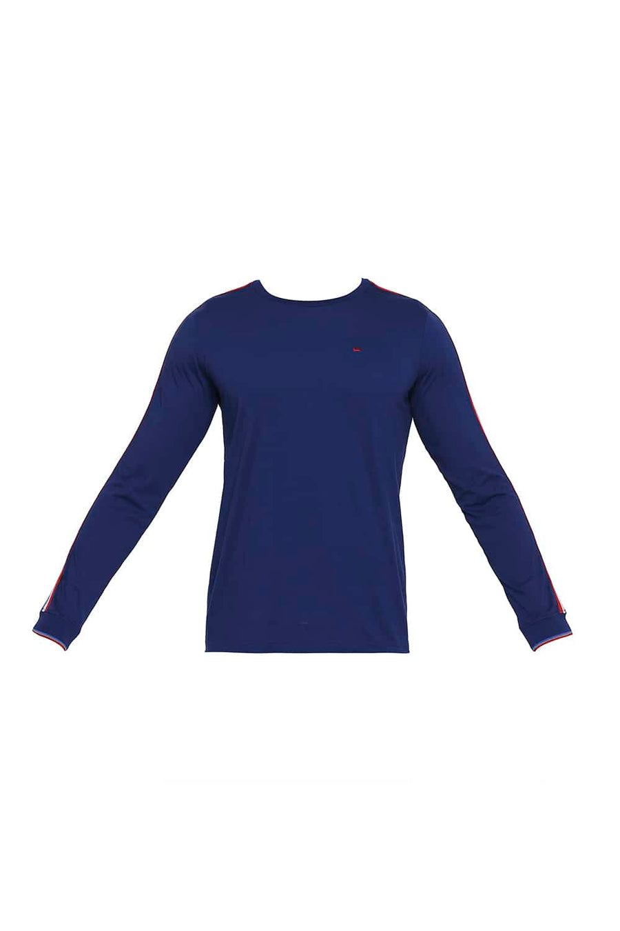 BASICS MUSCLE FIT MEDIEVAL BLUE CREW NECK T SHIRT