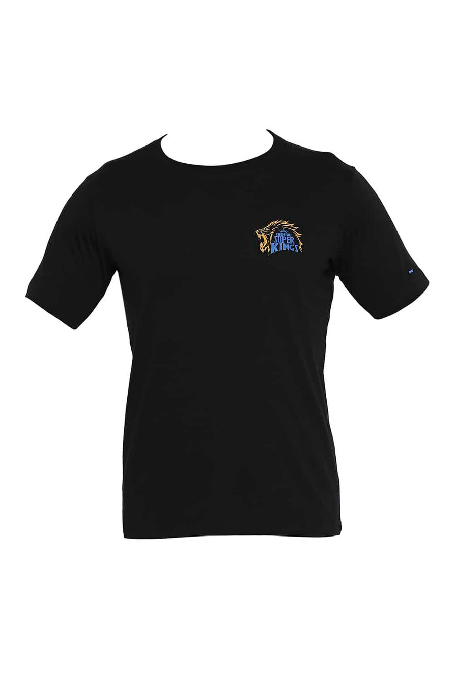 CSK ORIGINAL IPL ROARING LION PRINT BLACK CREW NECK T SHIRT