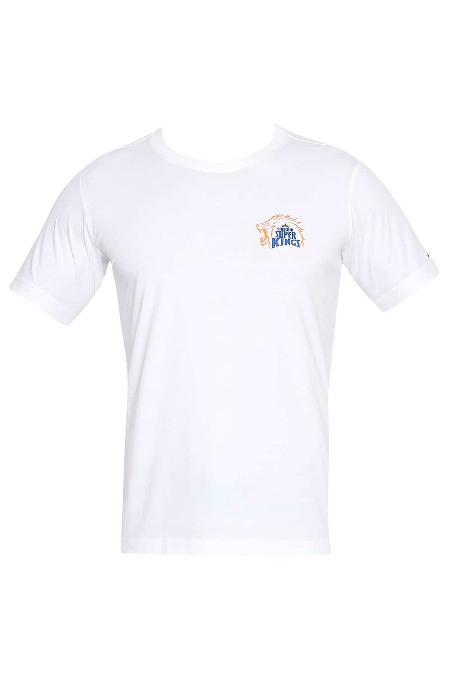 CSK ORIGINAL IPL ROARING LION PRINT WHITE CREW NECK T SHIRT