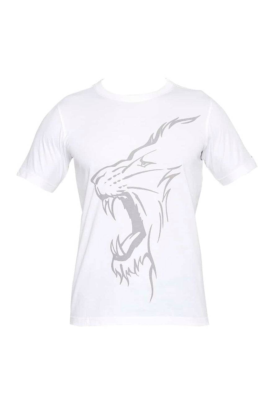 CSK ORIGINAL IPL ROARING LION PRINT WHITE CREW NECK T SHIRT