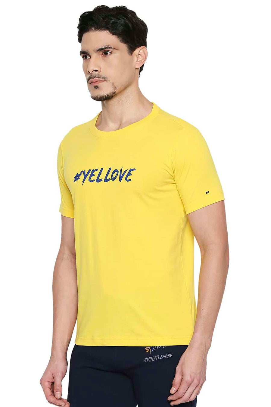CSK ORIGINAL IPL YELLOVE YELLOW CREW NECK T SHIRT