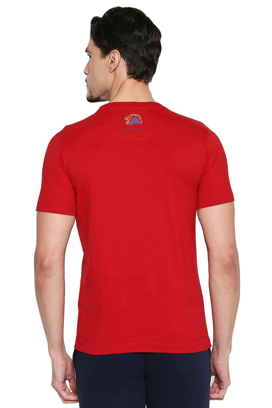 CSK ORIGINAL IPL PERIYA WHISTGLE ADINGA RED CREW NECK T SHIRT