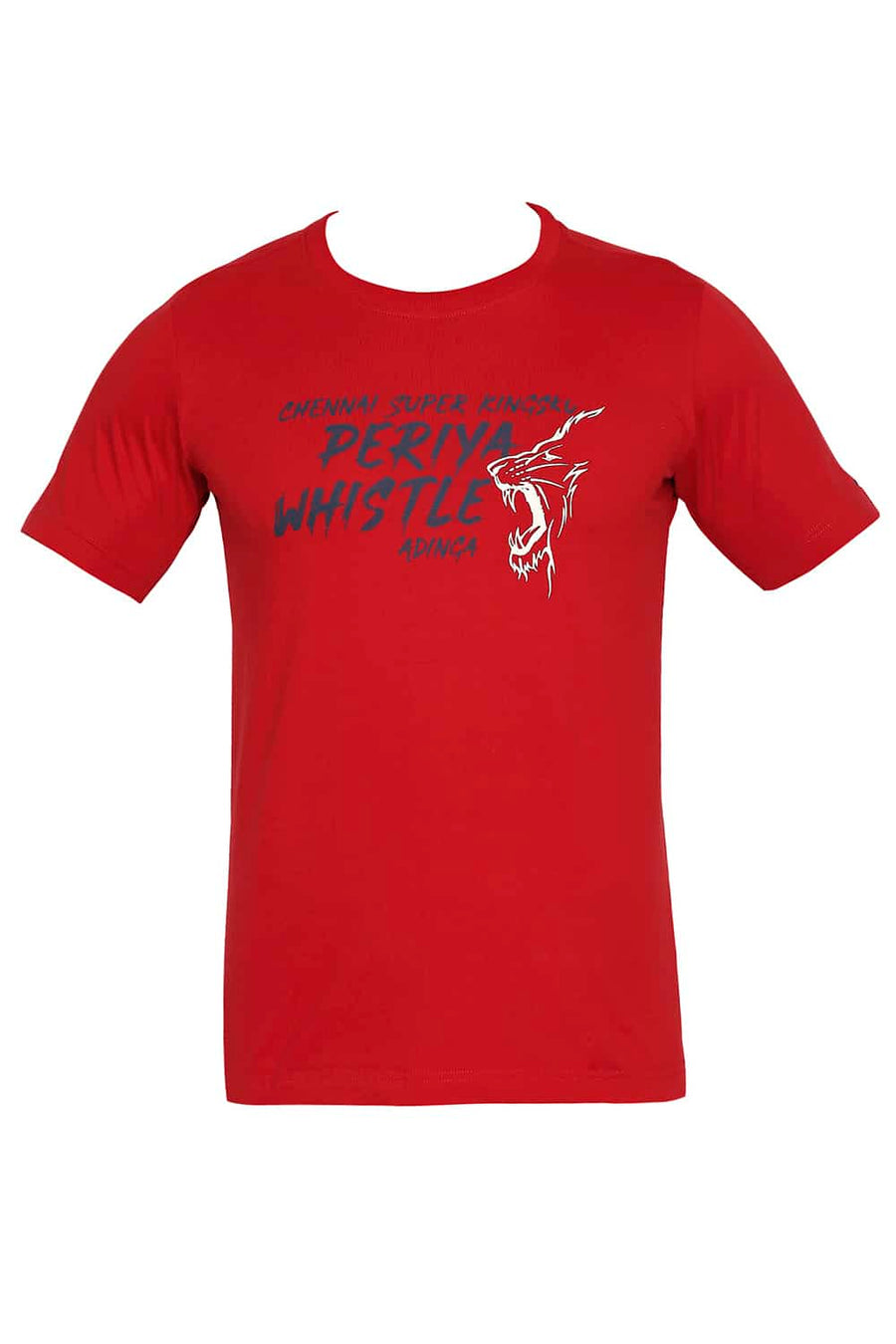 CSK ORIGINAL IPL PERIYA WHISTGLE ADINGA RED CREW NECK T SHIRT