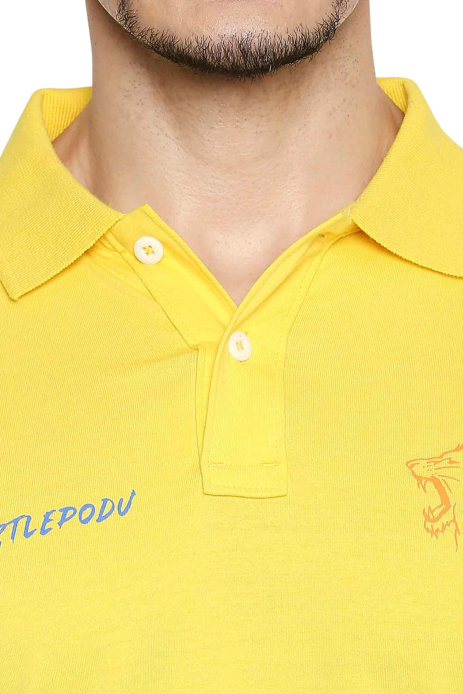 CSK ORIGINAL IPL WHISTLEPODU YELLOW POLO T SHIRT