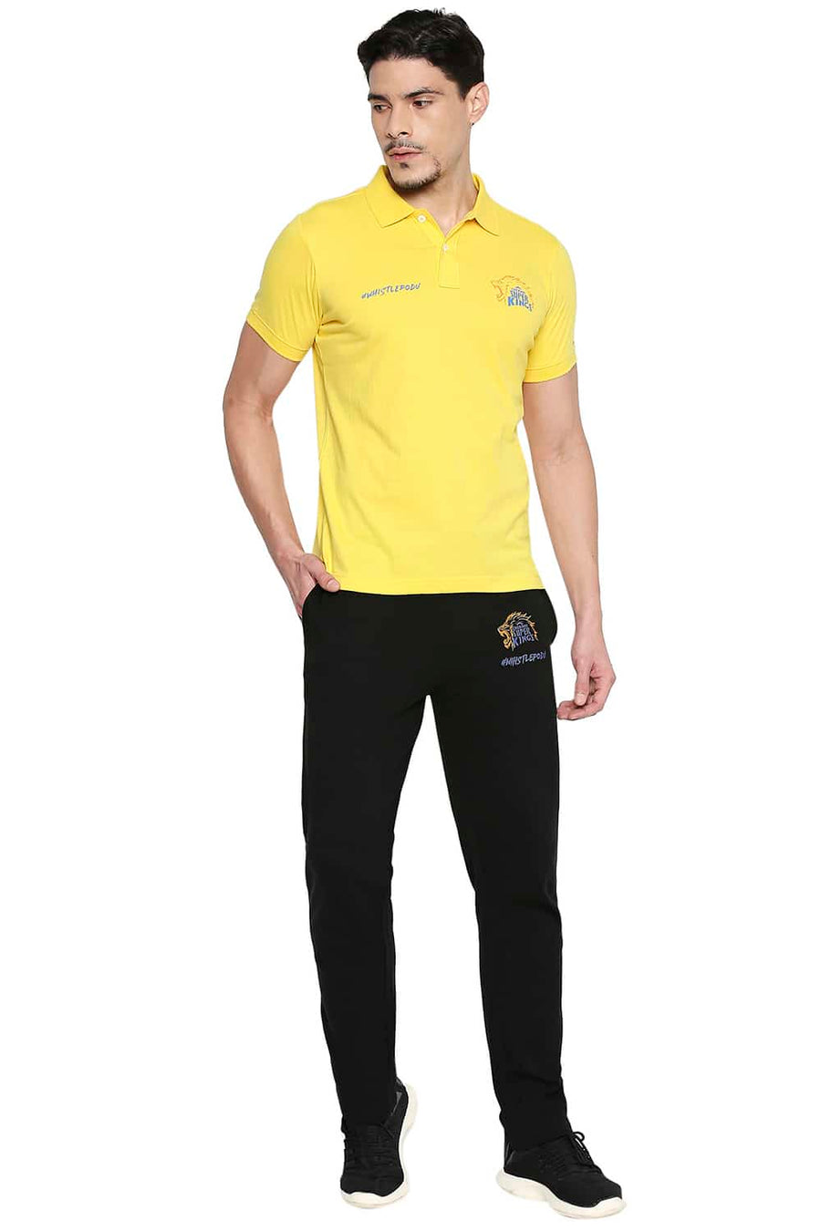 CSK ORIGINAL IPL WHISTLEPODU YELLOW POLO T SHIRT