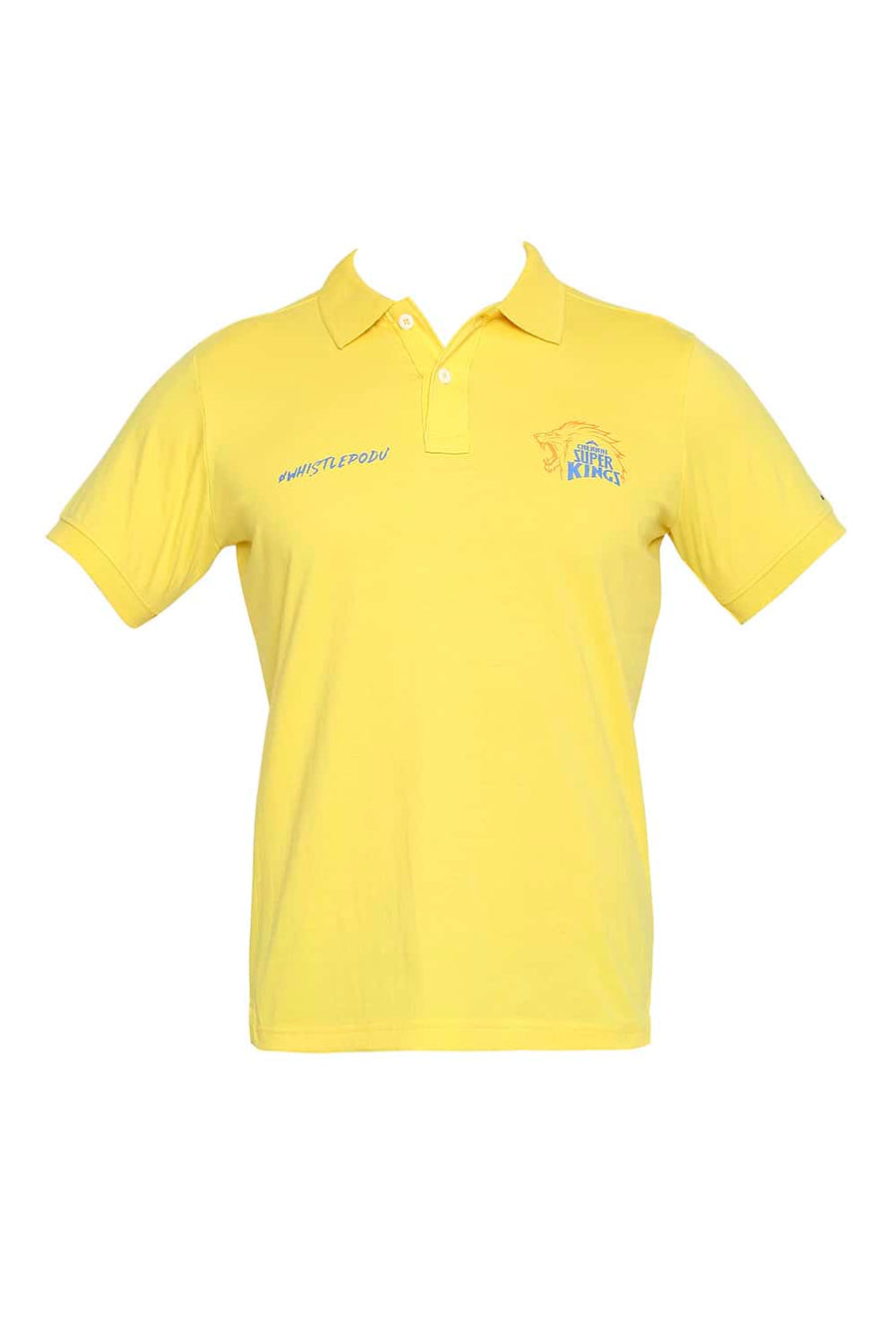 CSK ORIGINAL IPL WHISTLEPODU YELLOW POLO T SHIRT