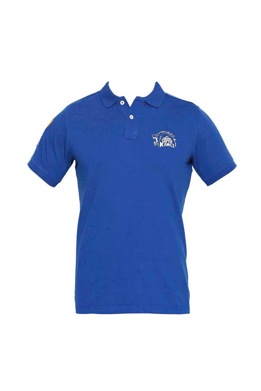 CSK ORIGINAL IPL ROARING LION PRINT BLUE POLO T SHIRT