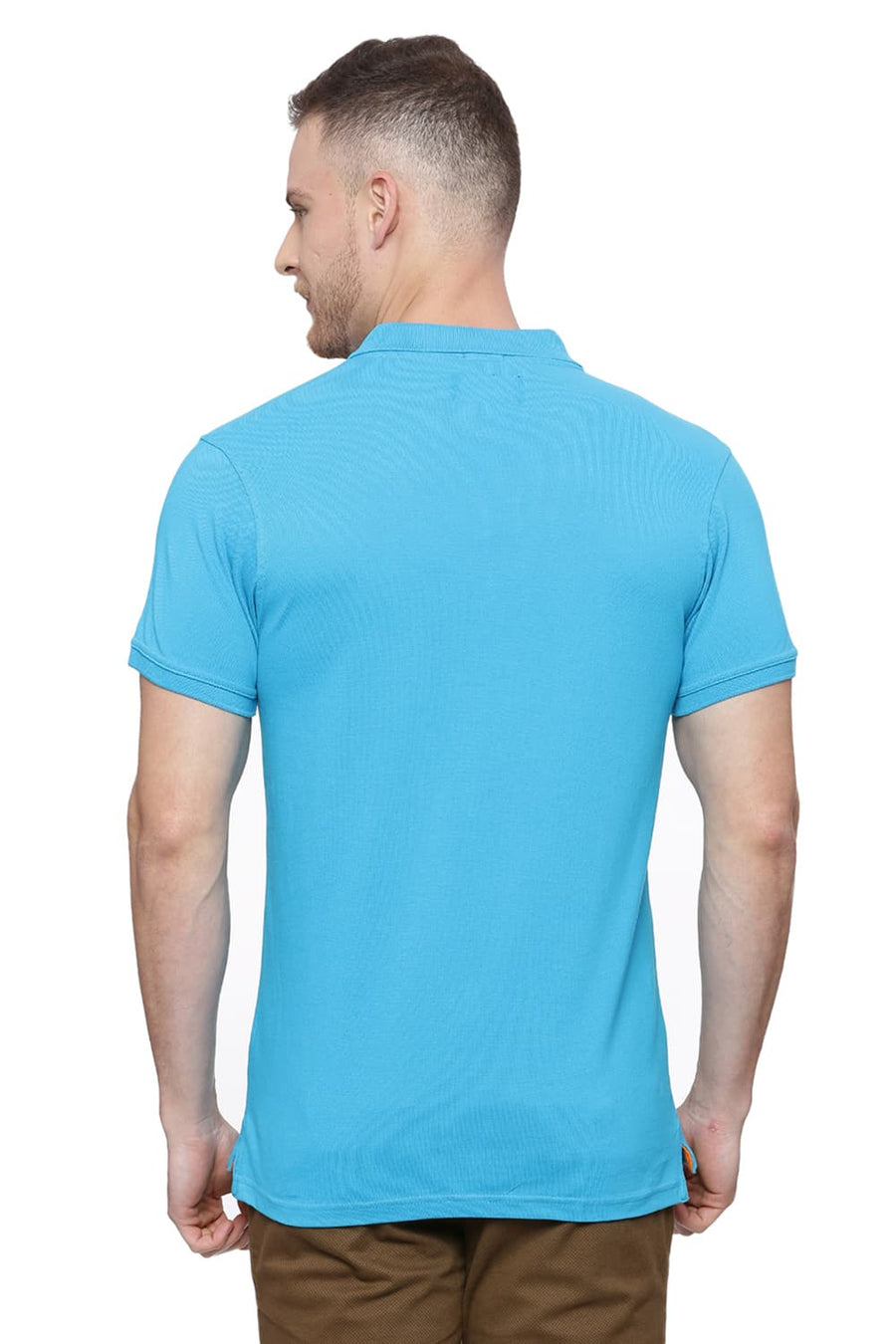 BASICS MUSCLE FIT MARINE BLUE POLO T SHIRT