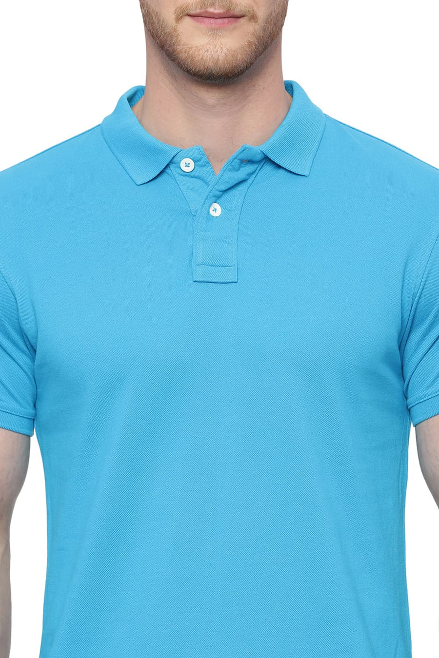 BASICS MUSCLE FIT MARINE BLUE POLO T SHIRT