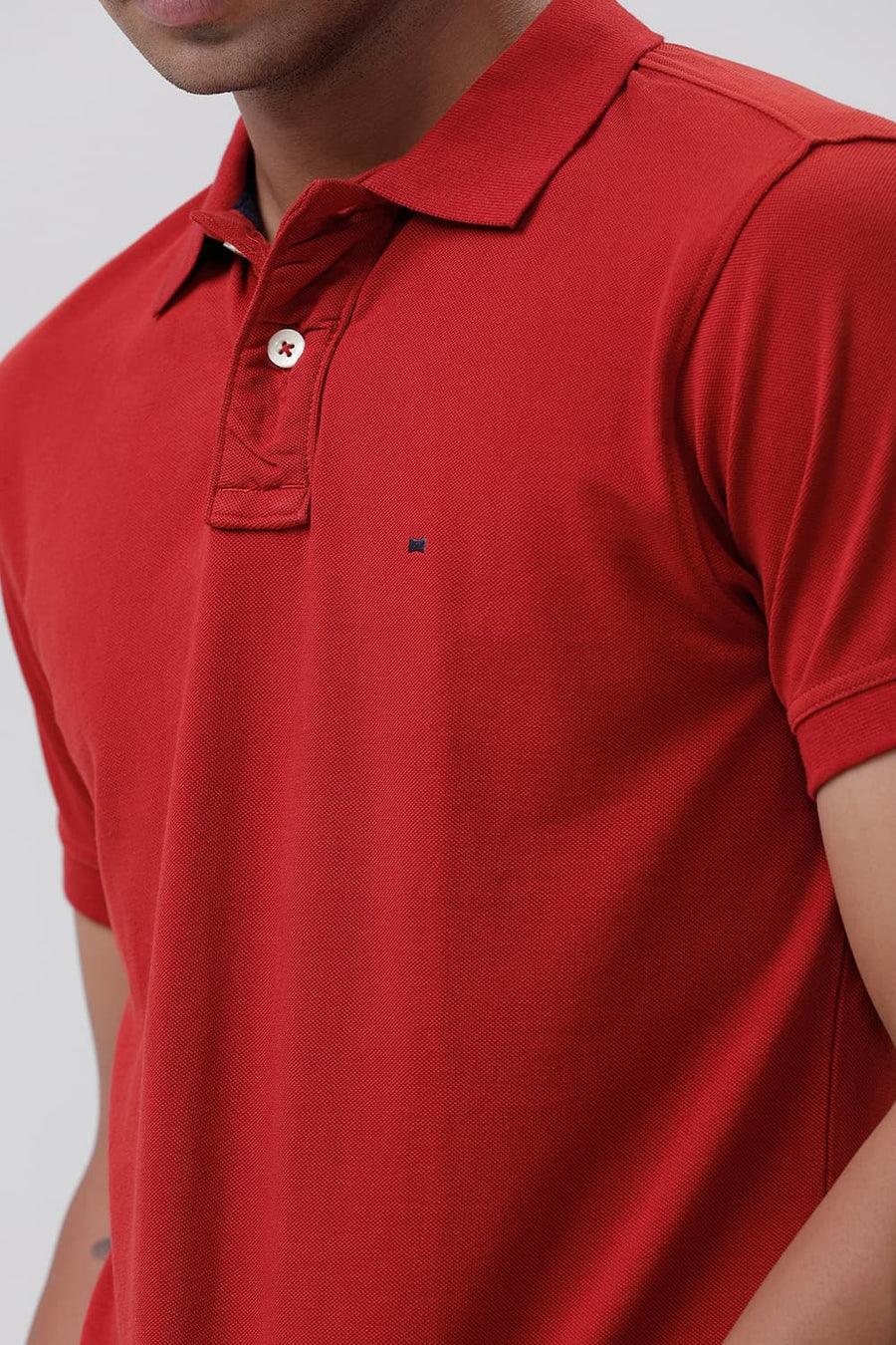 BASICS MUSCLE FIT RUST POLO T SHIRT