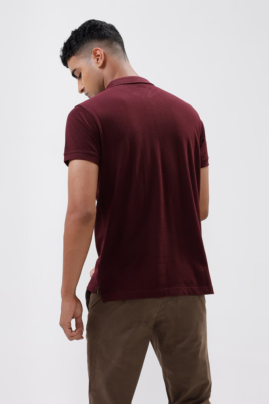 BASICS MUSCLE FIT PORT ROYALE WINE POLO T.SHIRT