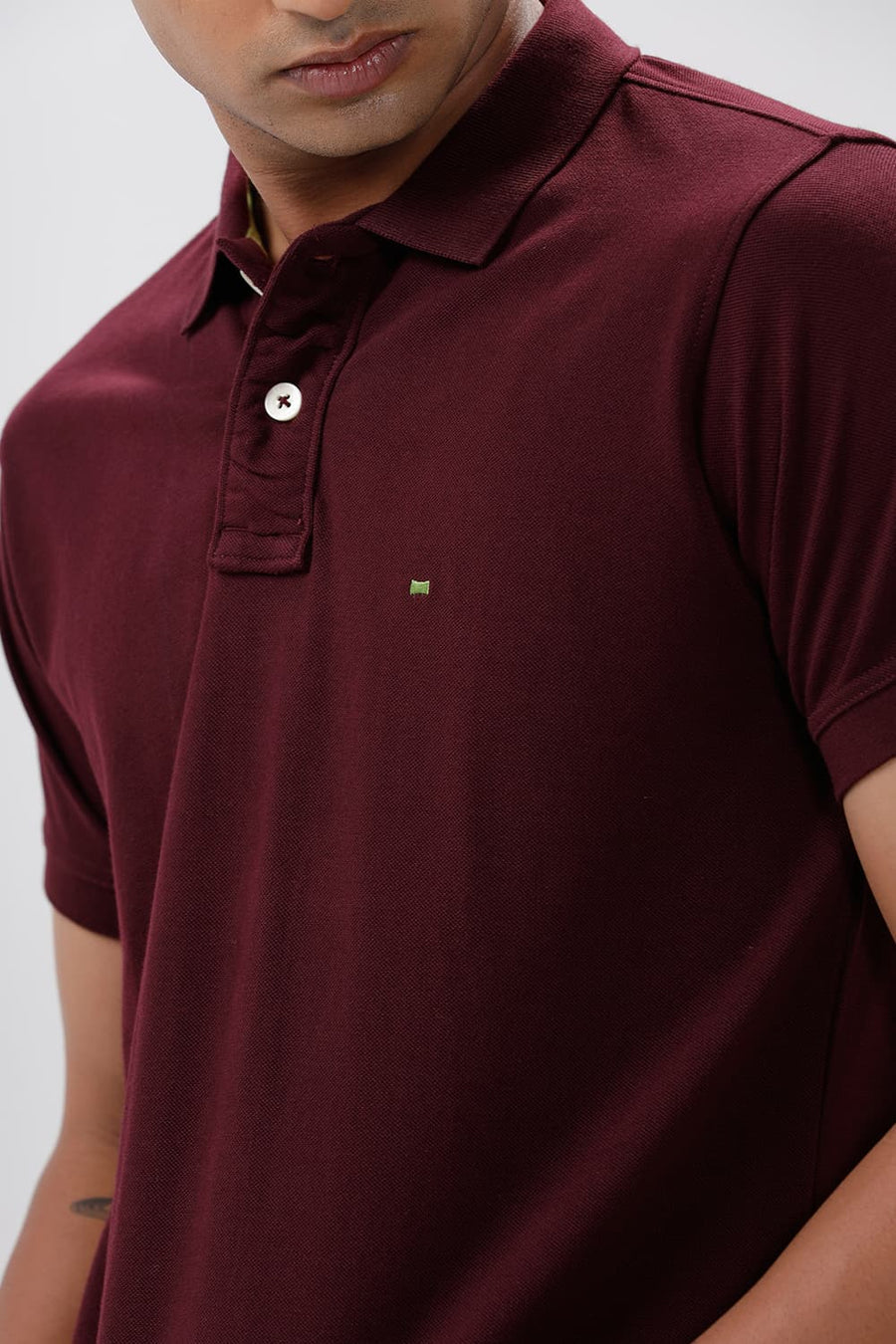 BASICS MUSCLE FIT PORT ROYALE WINE POLO T.SHIRT