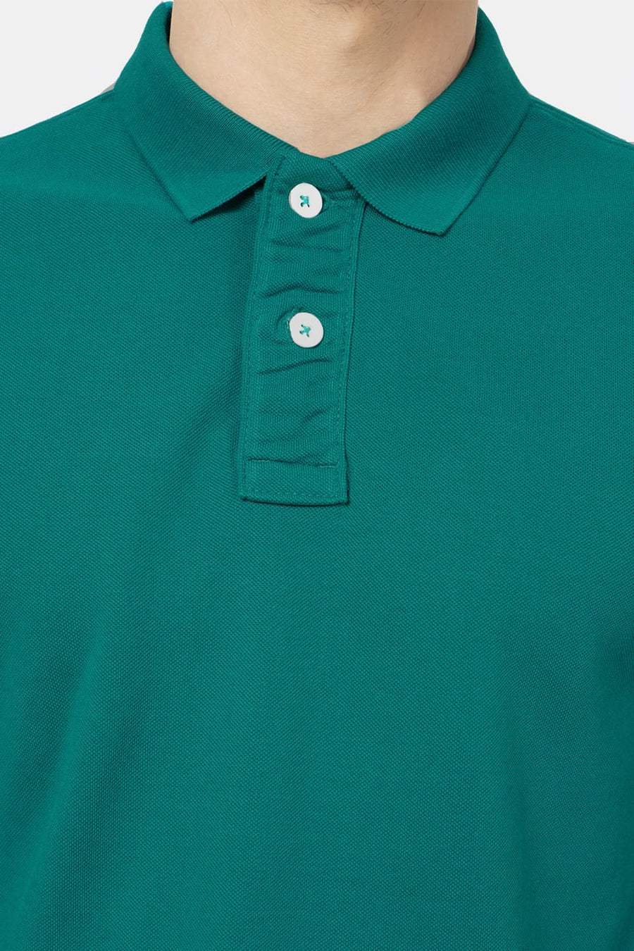 BASICS MUSCLE FIT ALPINE GREEN POLO T.SHIRT