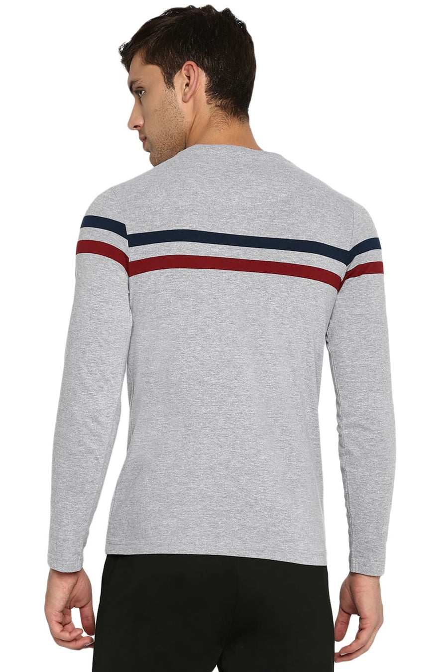 BASICS MUSCLE FIT GREY HEATHER CREW NECK T SHIRT