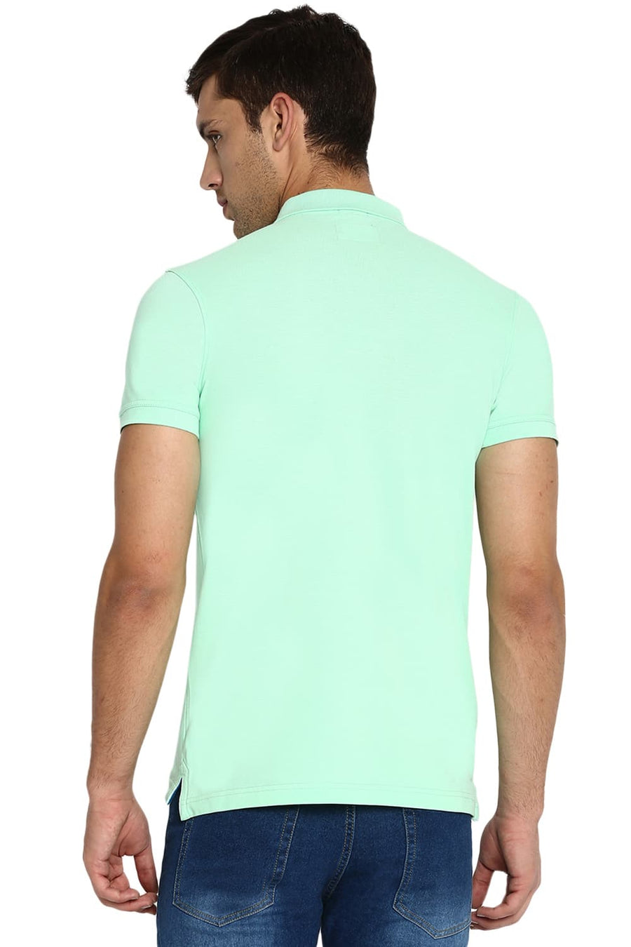 BASICS MUSCLE FIT APPLE GREEN POLO T SHIRT