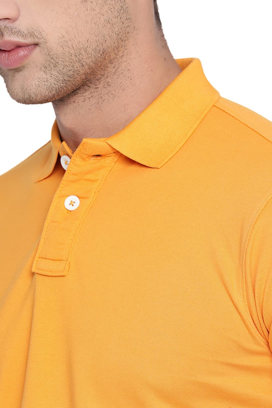 BASICS MUSCLE FIT MARIGOLD ORANGE POLO T SHIRT