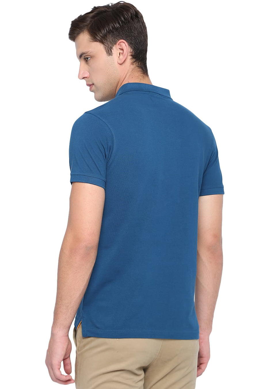 BASICS MUSCLE FIT MOROCCAN BLUE POLO T SHIRT
