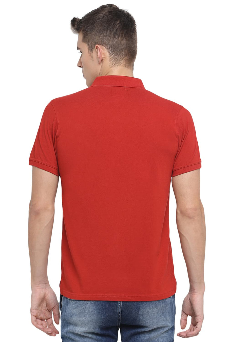 BASICS MUSCLE FIT RUST POLO T SHIRT