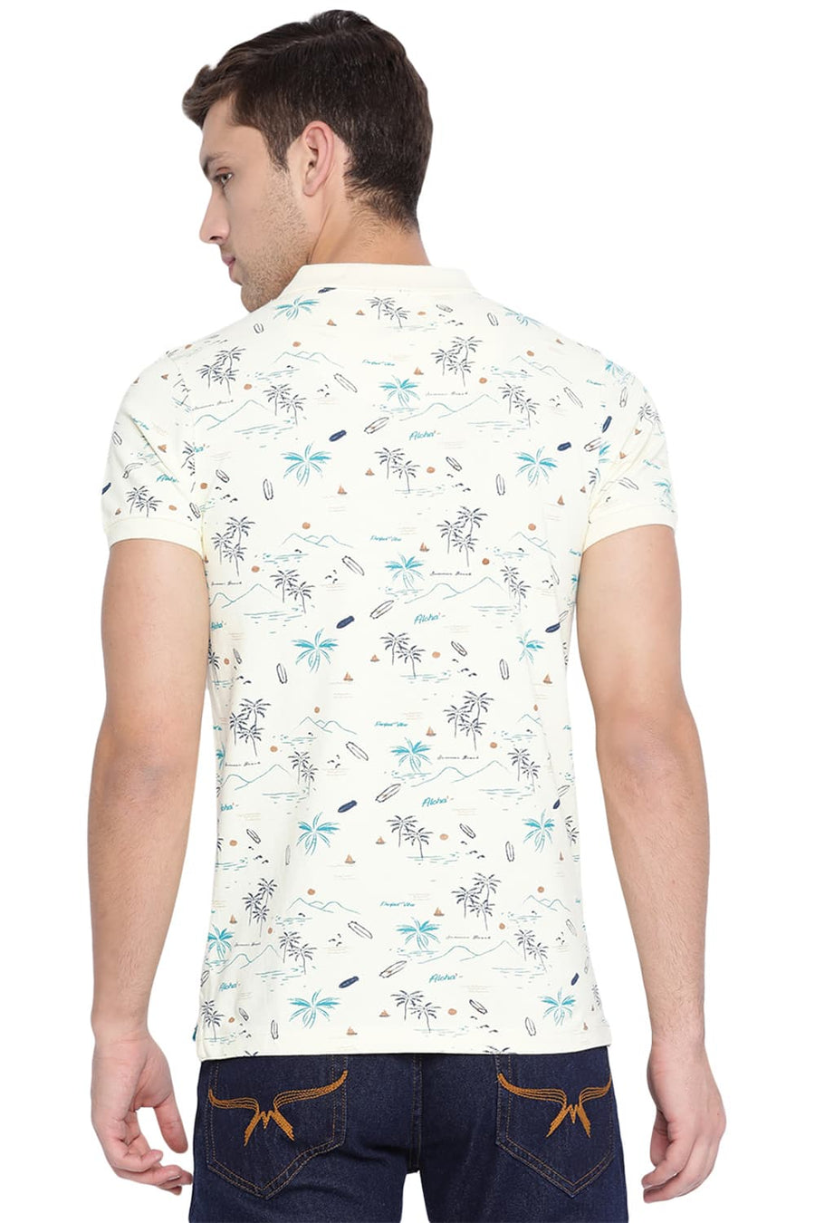 BASICS MUSCLE FIT PEAR SORBET POLO T SHIRT