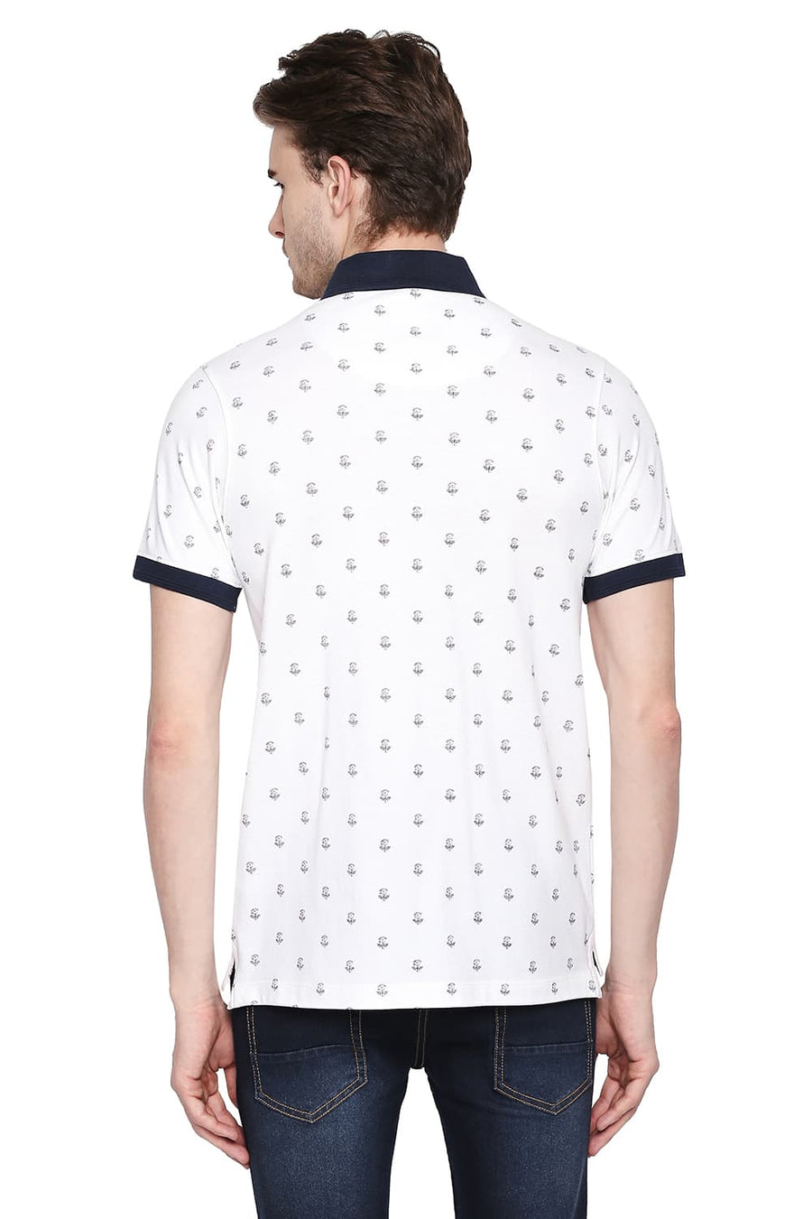 BASICS MUSCLE FIT BRIGHT WHITE POLO T SHIRT
