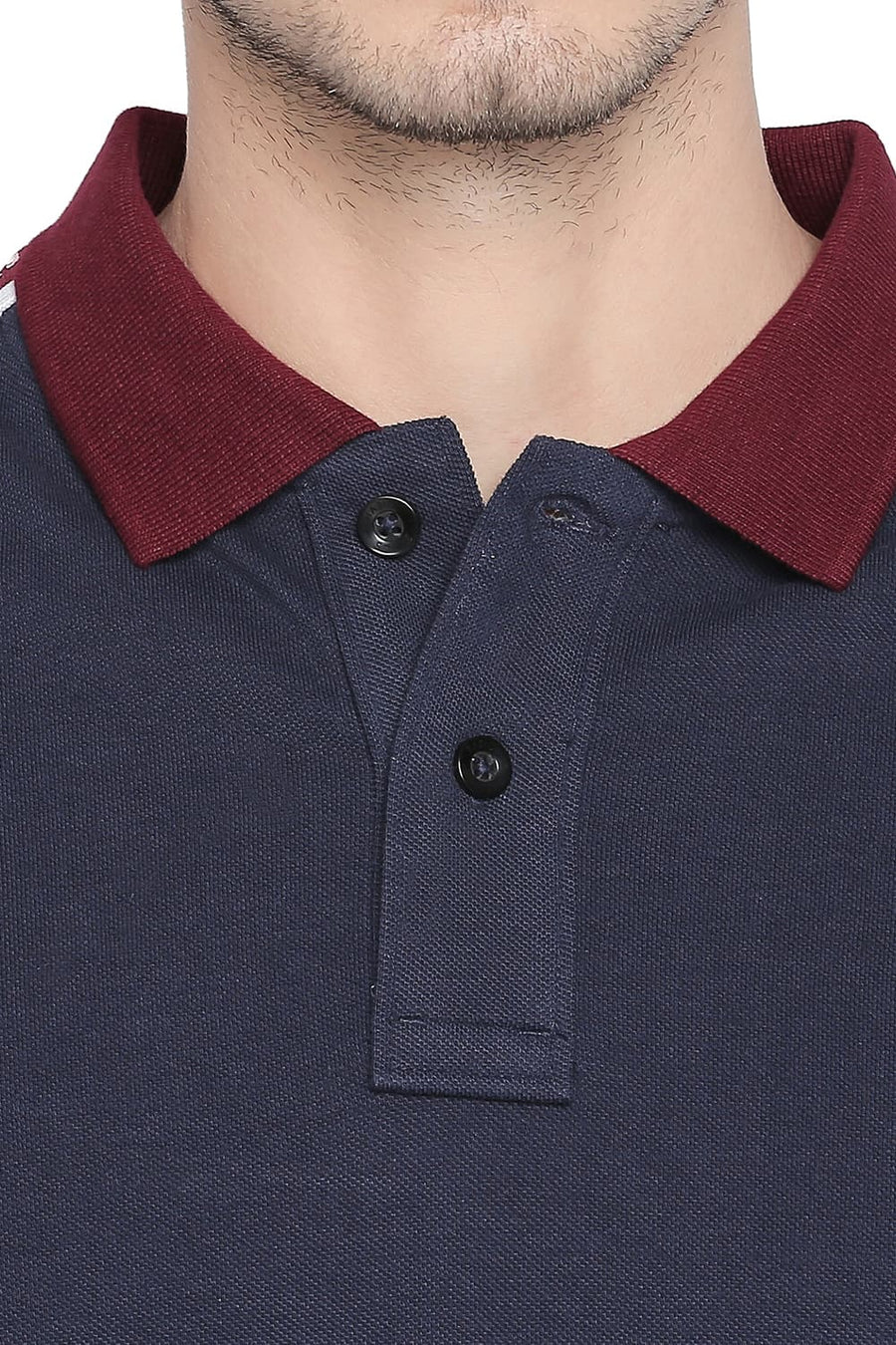 BASICS MUSCLE FIT DRESS BLUE POLO T SHIRT