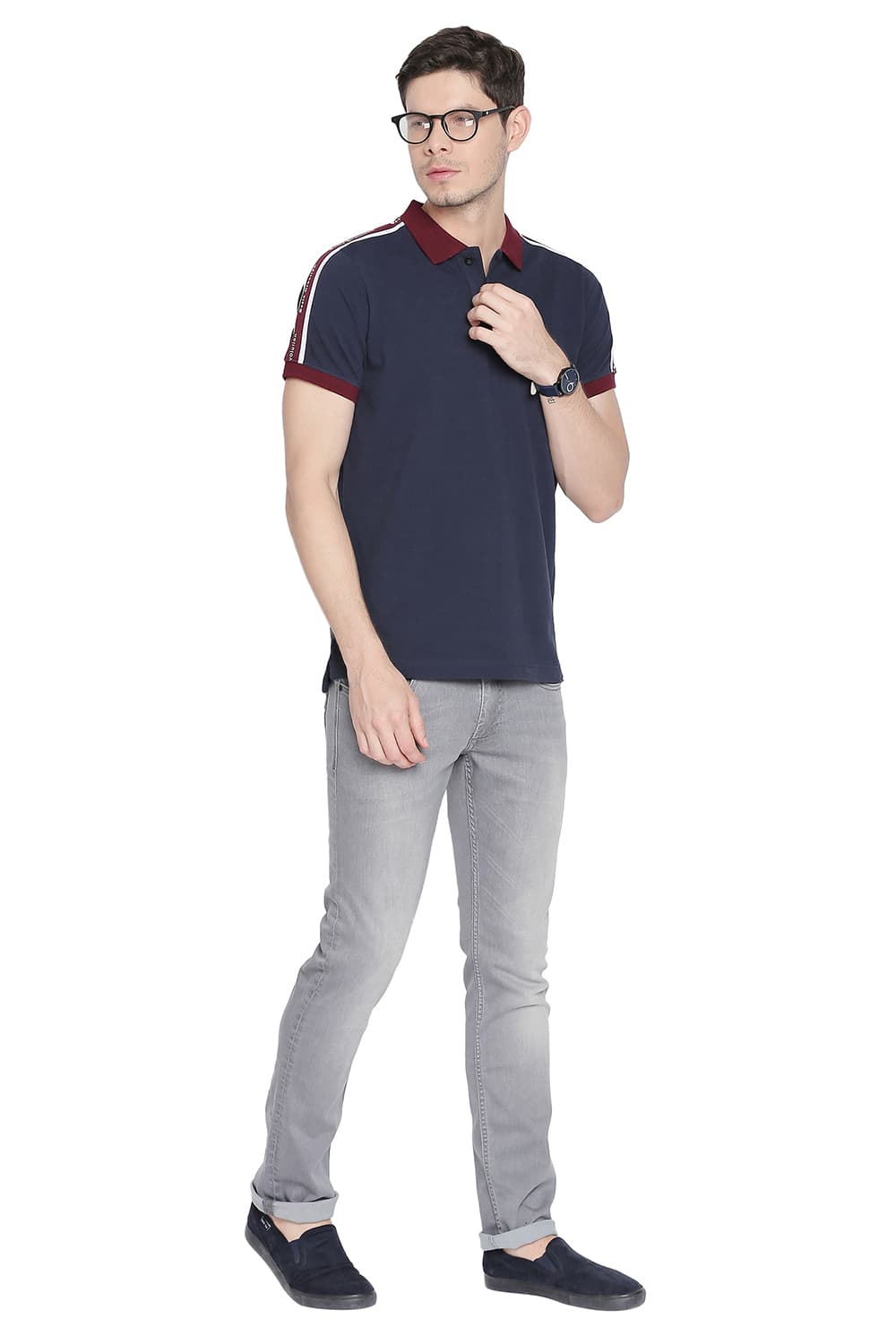 BASICS MUSCLE FIT POLO T SHIRT