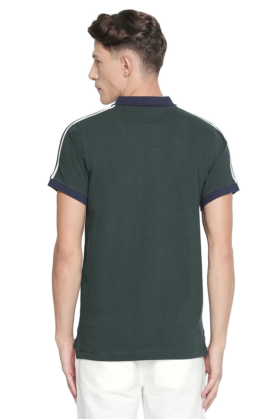 BASICS MUSCLE FIT RAINFOREST POLO T SHIRT