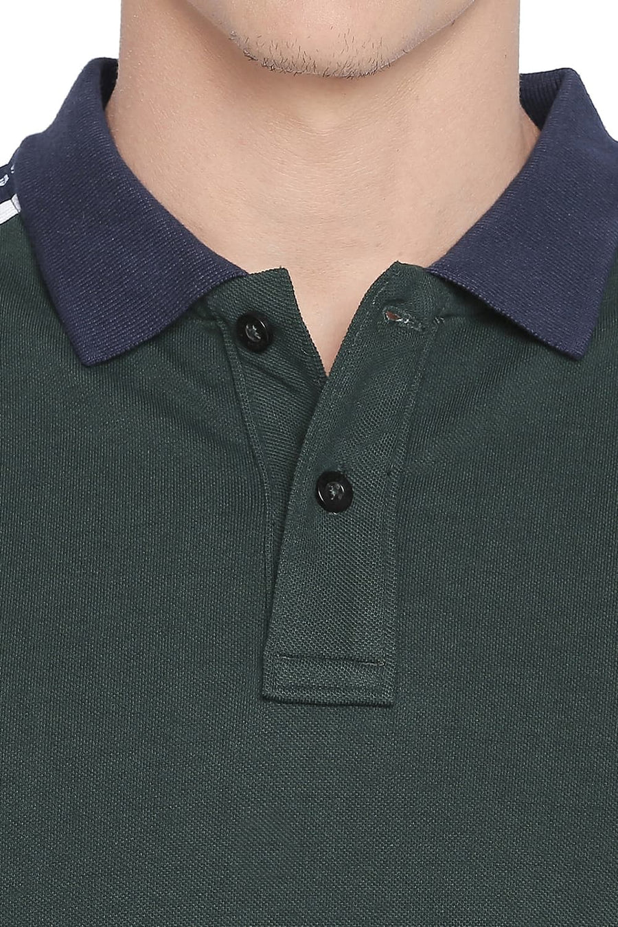 BASICS MUSCLE FIT RAINFOREST POLO T SHIRT