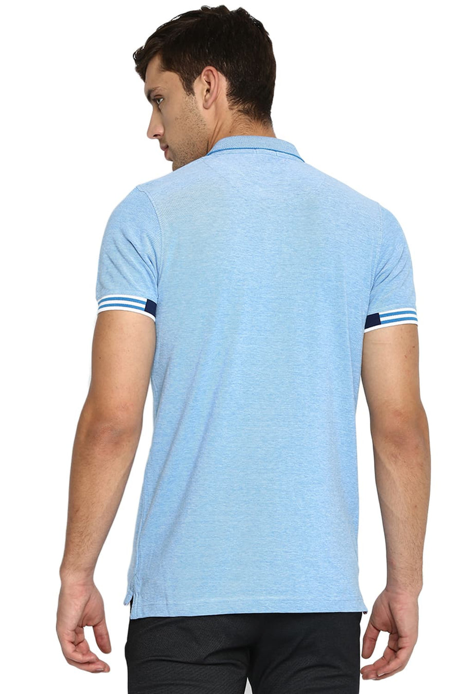 BASICS MUSCLE FIT DIRECTOIRE BLUE POLO T SHIRT