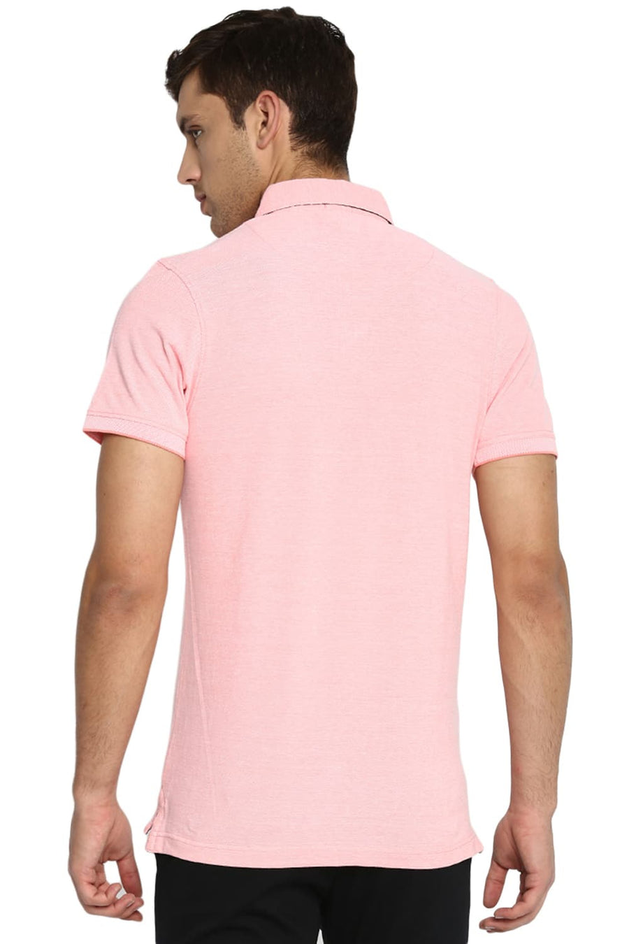 BASICS MUSCLE FIT SHELL PINK POLO T SHIRT