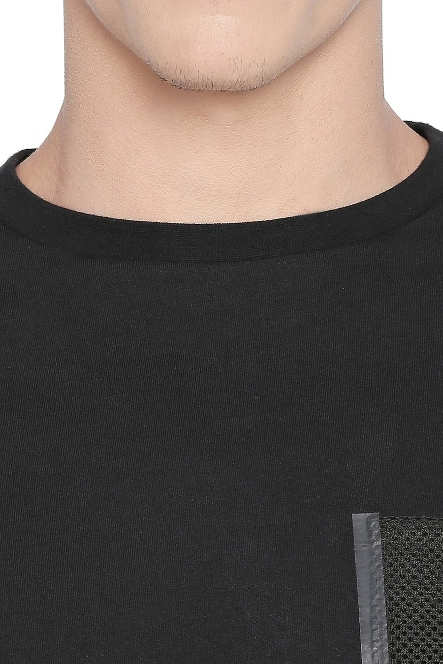 BASICS MUSCLE FIT JET BLACK LONG SLEEVE CREW NECK T SHIRT