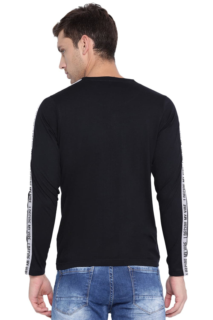 BASICS MUSCLE FIT JET BLACK CREW NECK T SHIRT