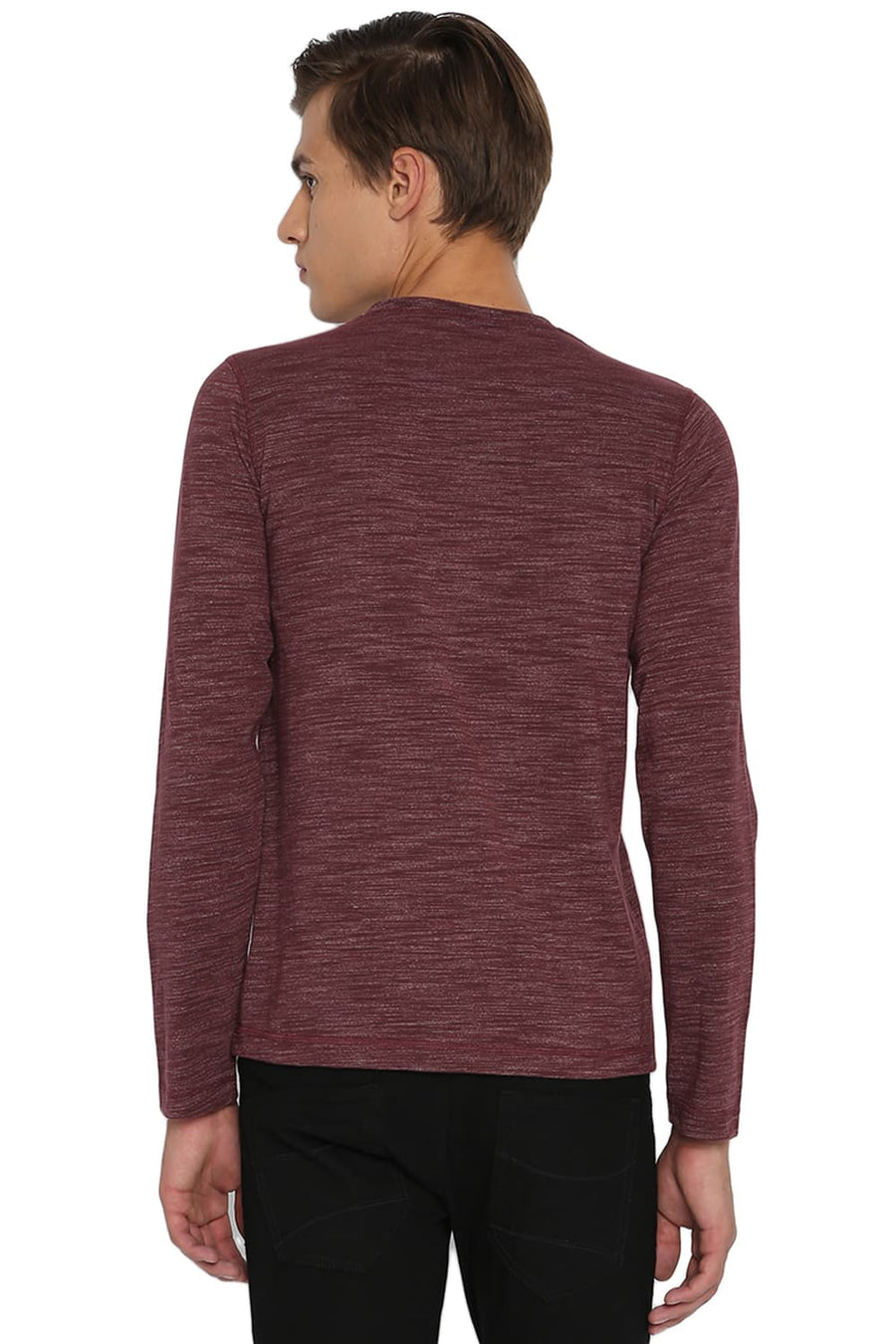 BASICS MUSCLE FIT CHOCOLATE TRUFFLE HENLEY T SHIRT