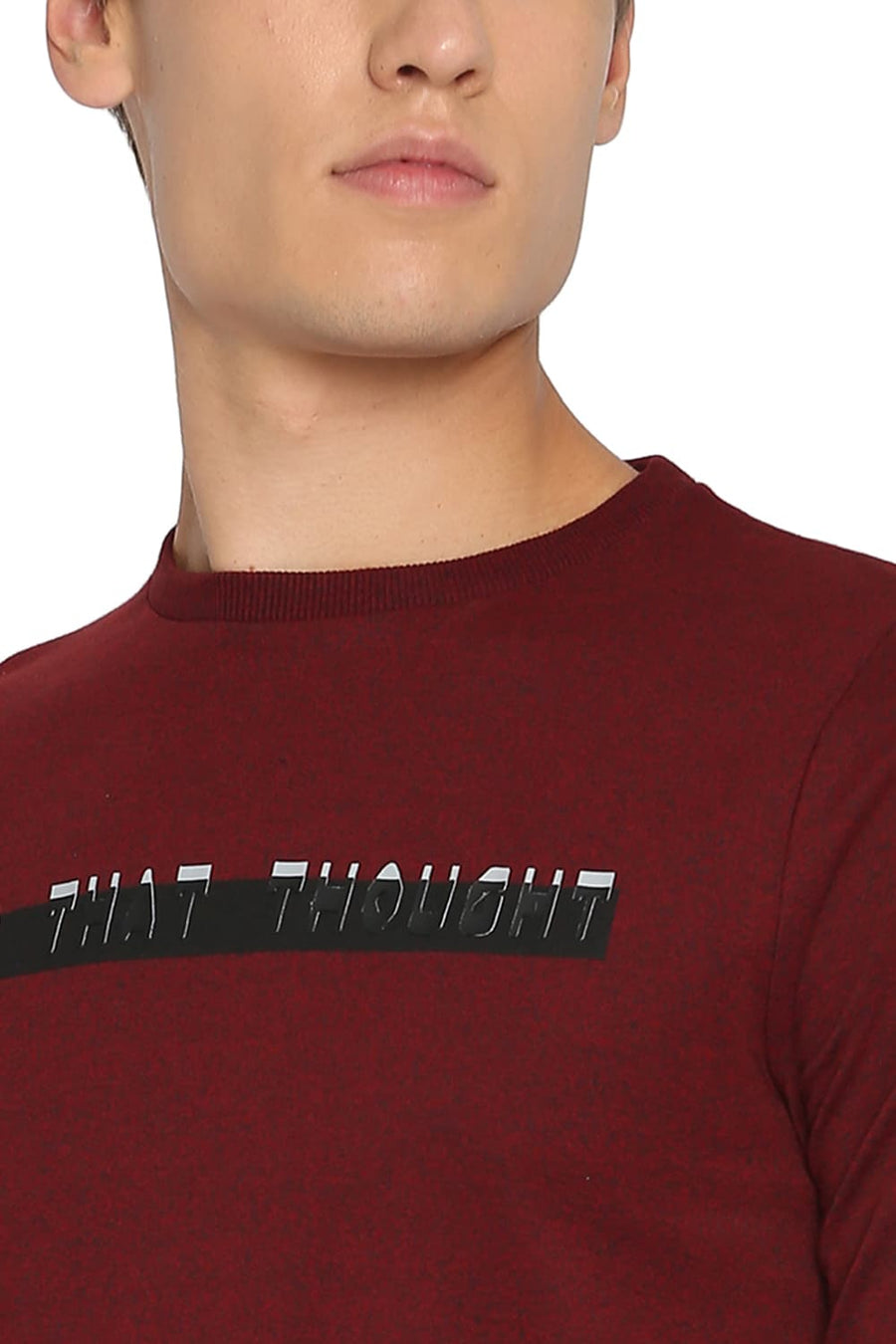 BASICS MUSCLE FIT BIKING RED CREW NECK T SHIRT