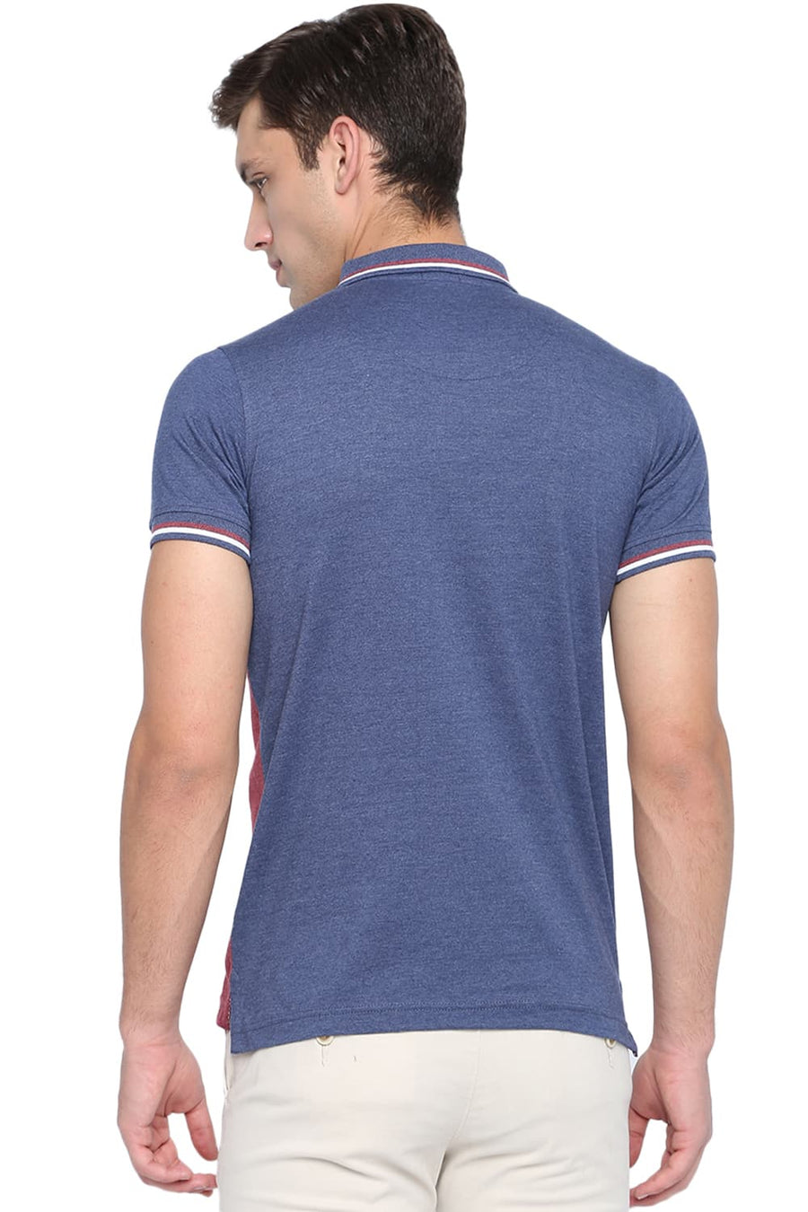 BASICS MUSCLE FIT RUBY WINE HEATHER POLO T SHIRT