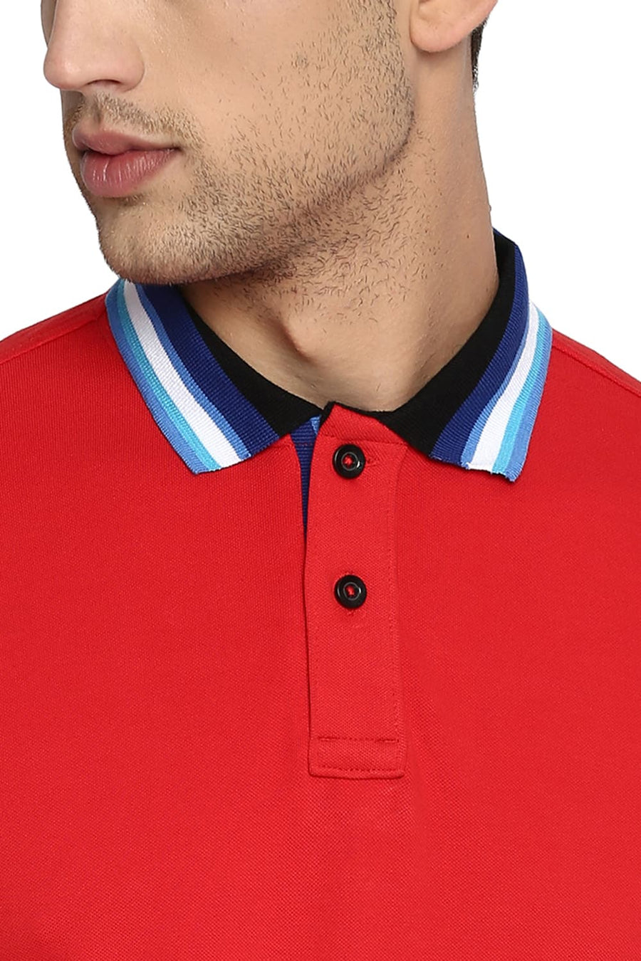 BASICS MUSCLE FIT HIGH RISK RED POLO T SHIRT