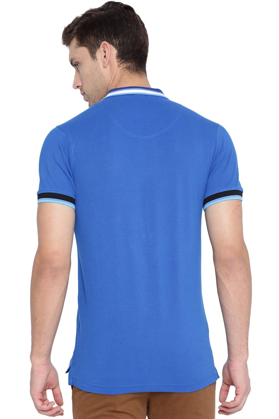 BASICS MUSCLE FIT NAUTICAL BLUE POLO T SHIRT