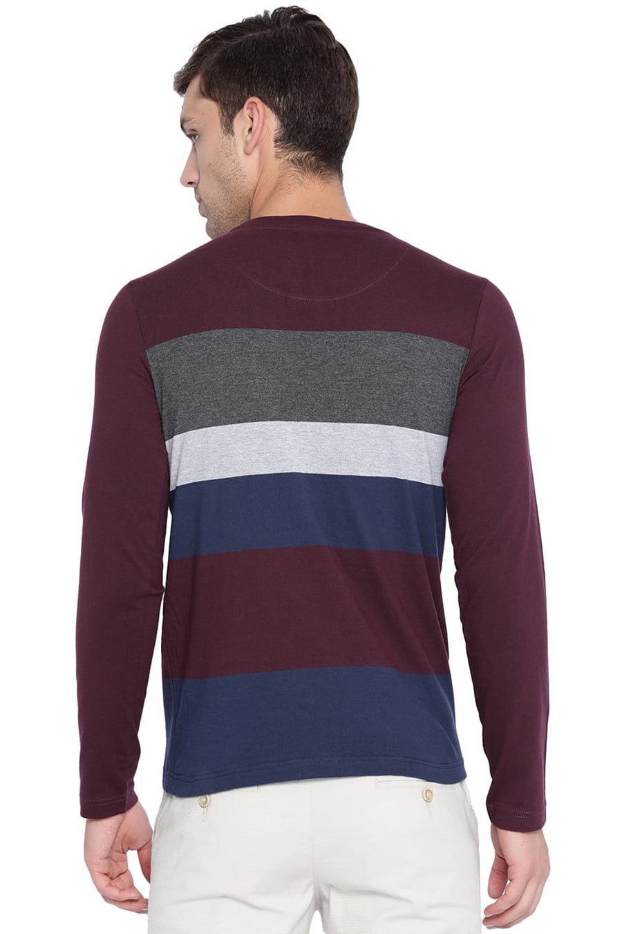 BASICS MUSCLE FIT FIG CREW NECK T SHIRT