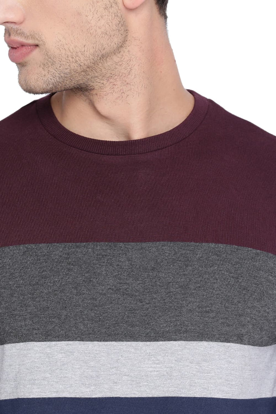 BASICS MUSCLE FIT FIG CREW NECK T SHIRT