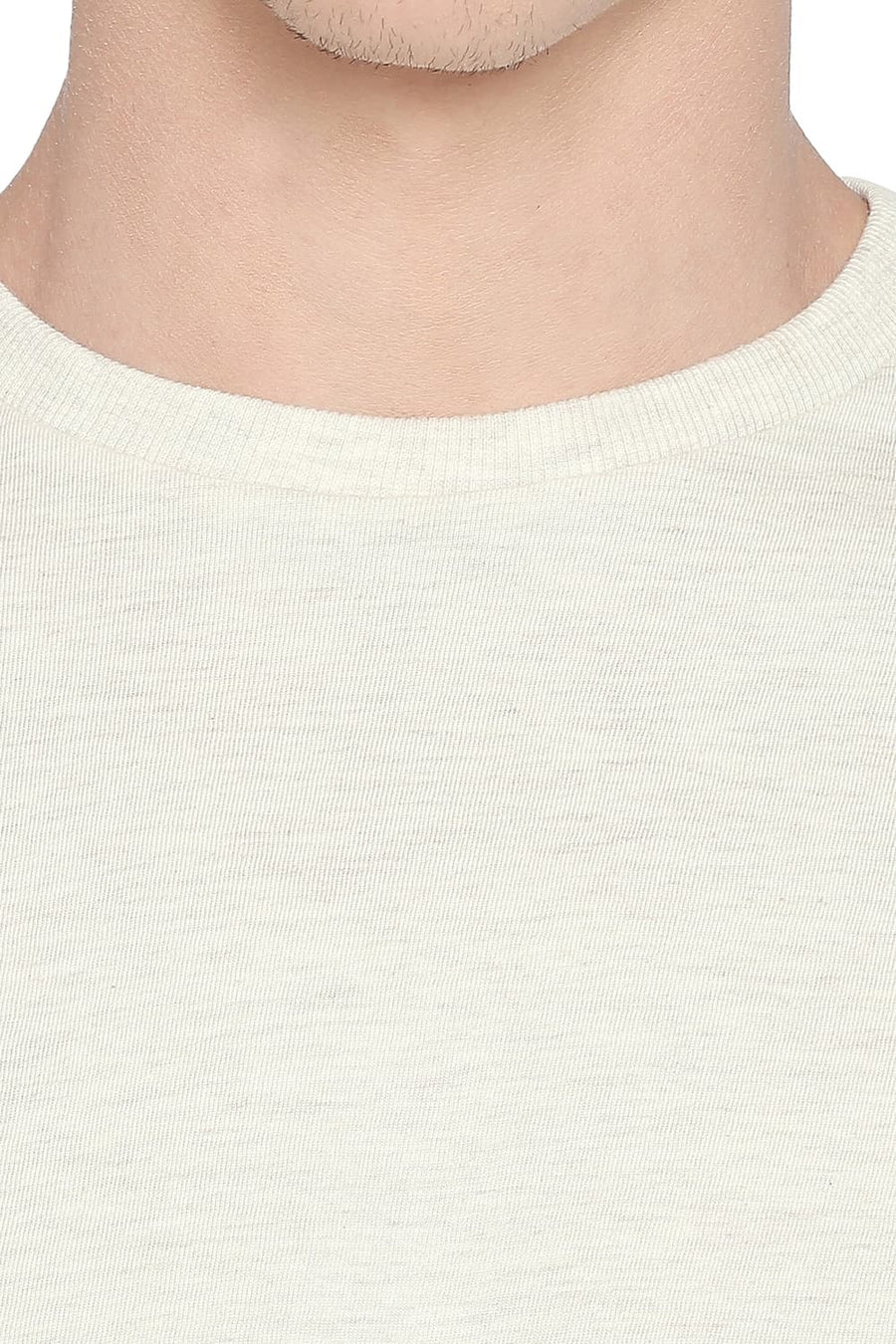 BASICS MUSCLE FIT ECRU HEATHER LONG SLEEVE T SHIRT