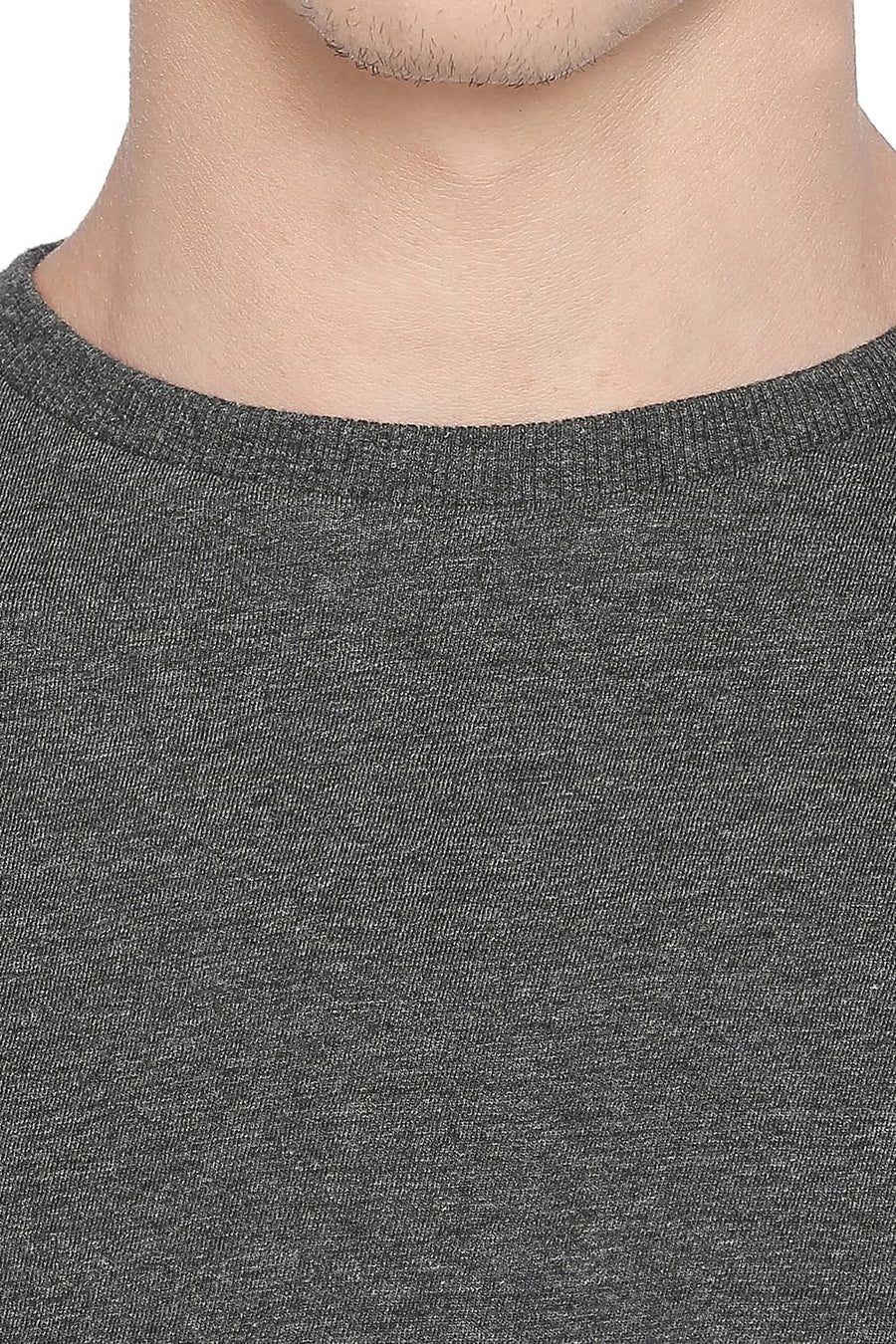 BASICS MUSCLE FIT DARK GREY HEATHER LONG SLEEVE T SHIRT