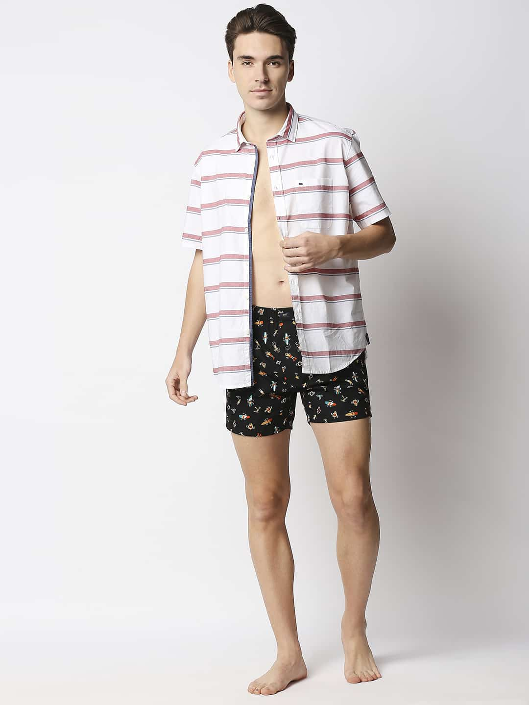 BASICS PRINTED PURE COTTON BOXERS