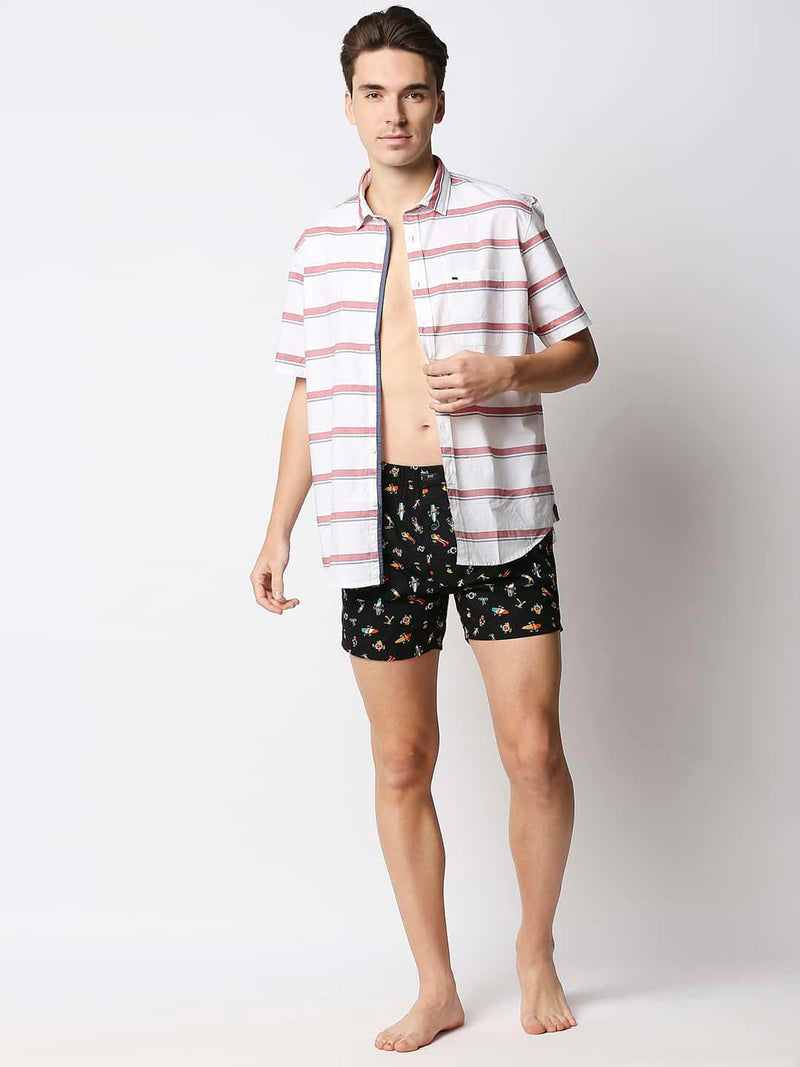 BASICS PRINTED PURE COTTON BOXERS