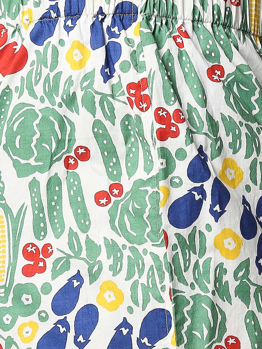 BASICS CLOUD WHITE PRINTED PURE COTTON BOXERS