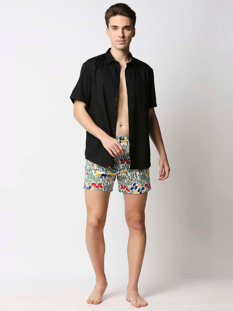 BASICS PRINTED PURE COTTON BOXERS