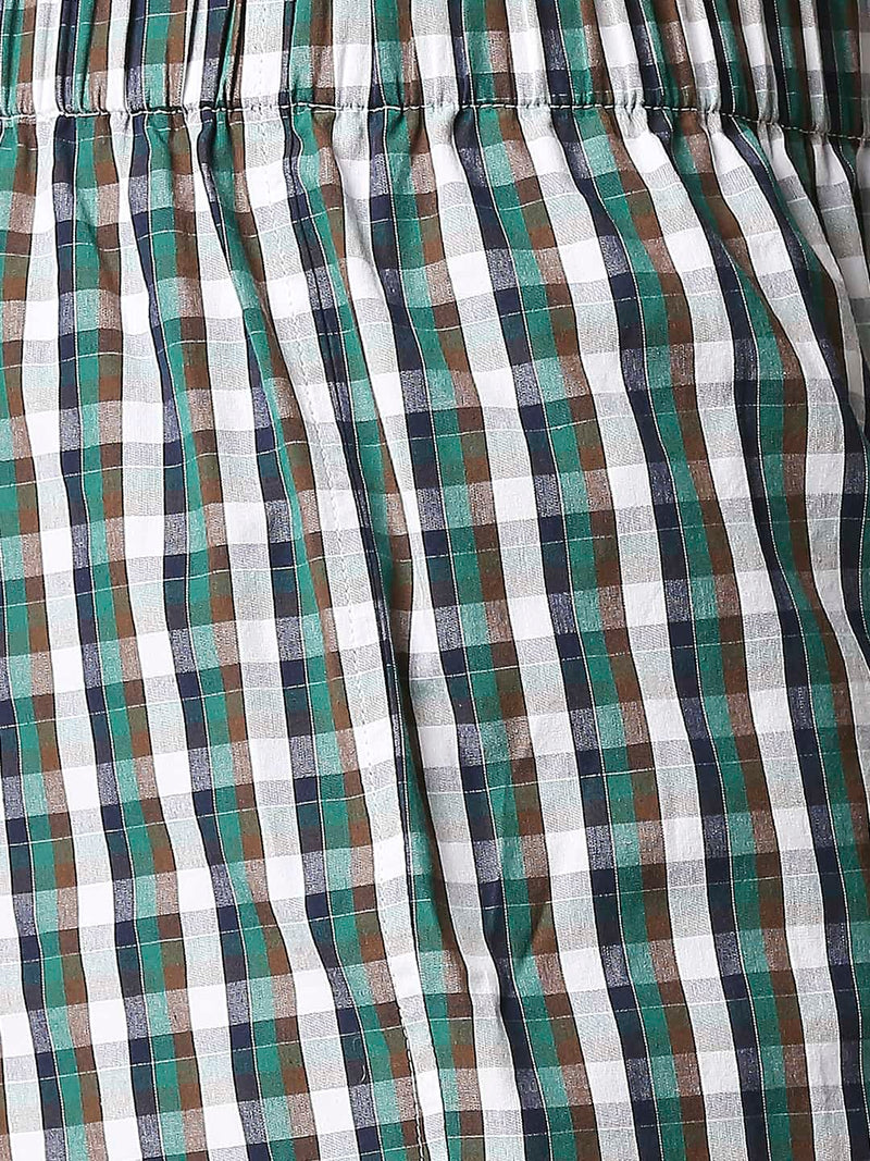 BASICS CHECKED PURE COTTON BOXERS