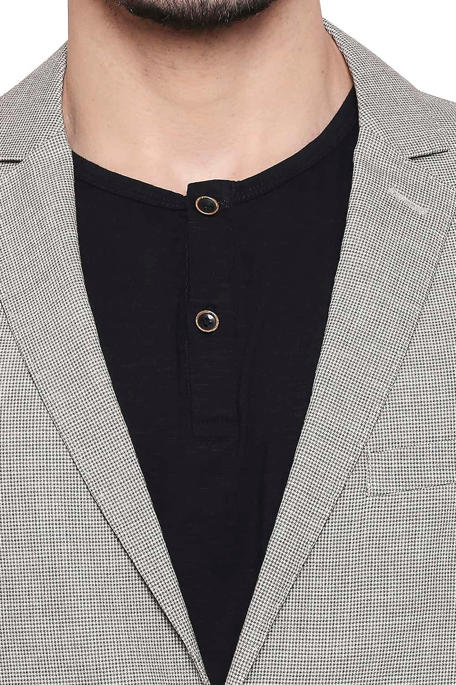 BASICS COMFORT FIT NOUGAT 2 BUTTON STRETCH BLAZER