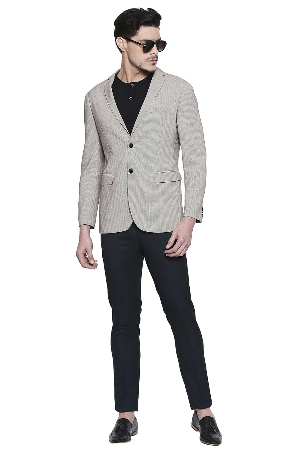 BASICS COMFORT FIT 2 BUTTON STRETCH BLAZER