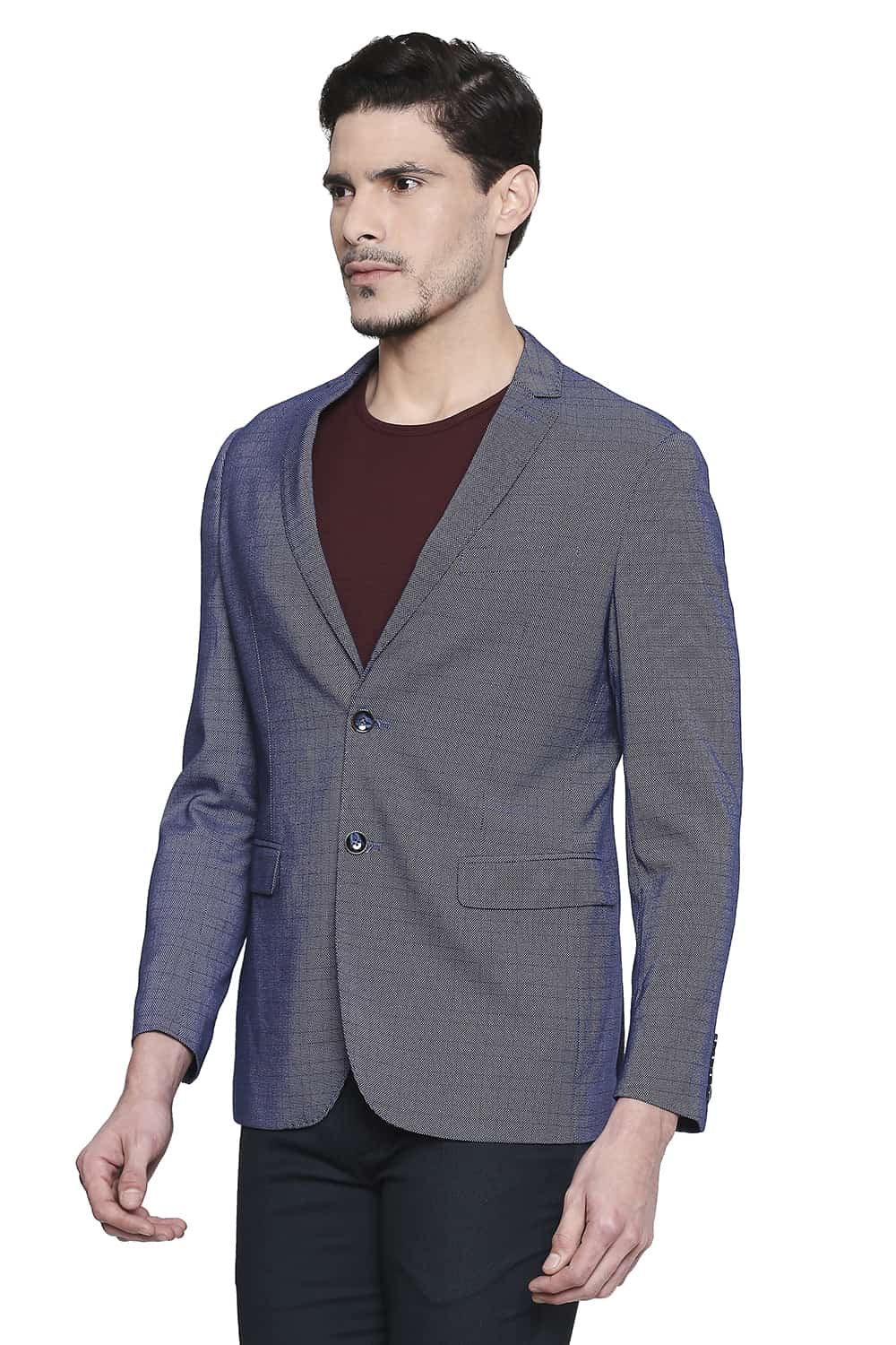 BASICS COMFORT FIT 2 BUTTON STRETCH BLAZER